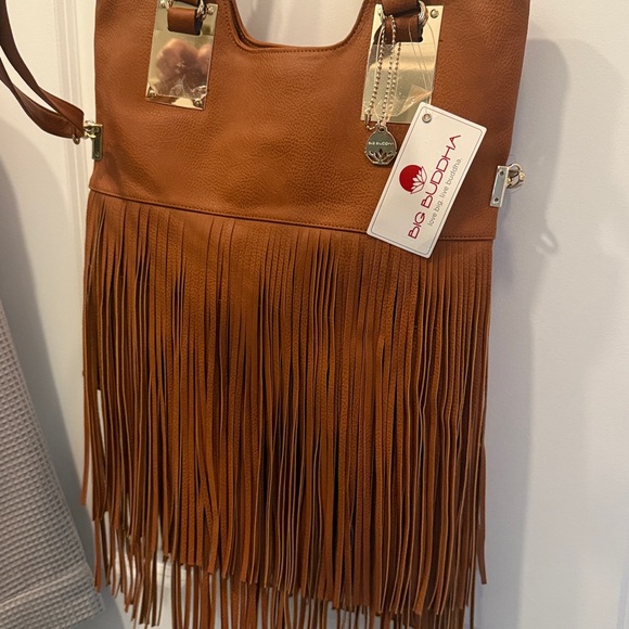 Big Buddha Tan Fringe Tote Bag - Picture 3 of 6